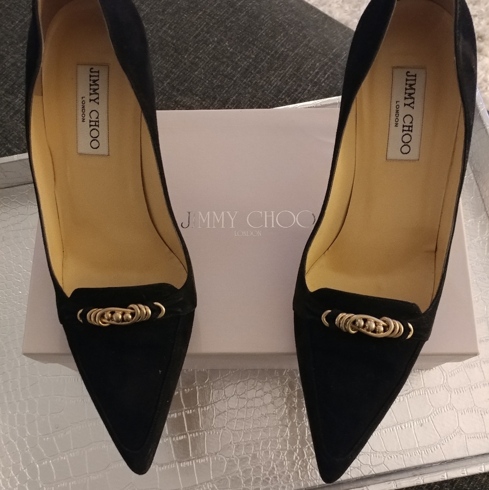 Jimmy Choo black heels, sz 39.5